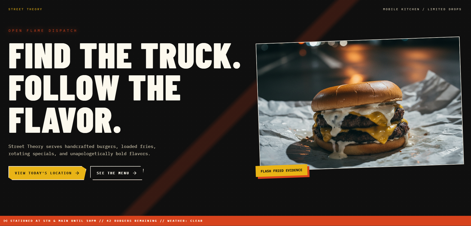 Food Truck Website  template preview