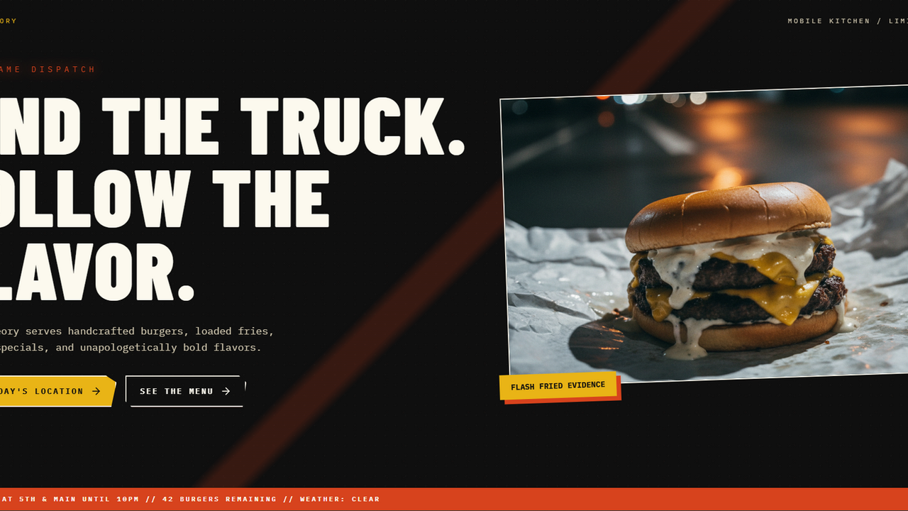 Food Truck Website  template preview