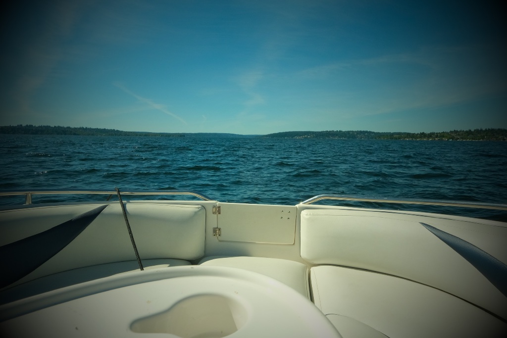 Bow seating looking out over open lake