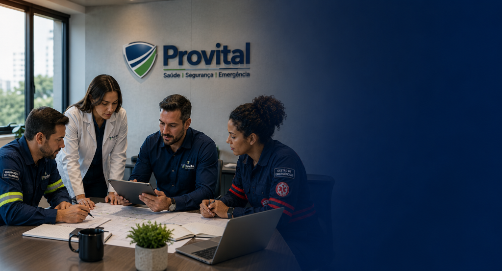 Equipe multidisciplinar da Provital em planejamento técnico de operação