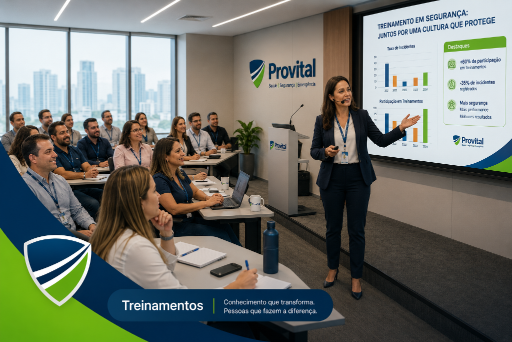 Centro de treinamentos da Provital com profissionais em simulação