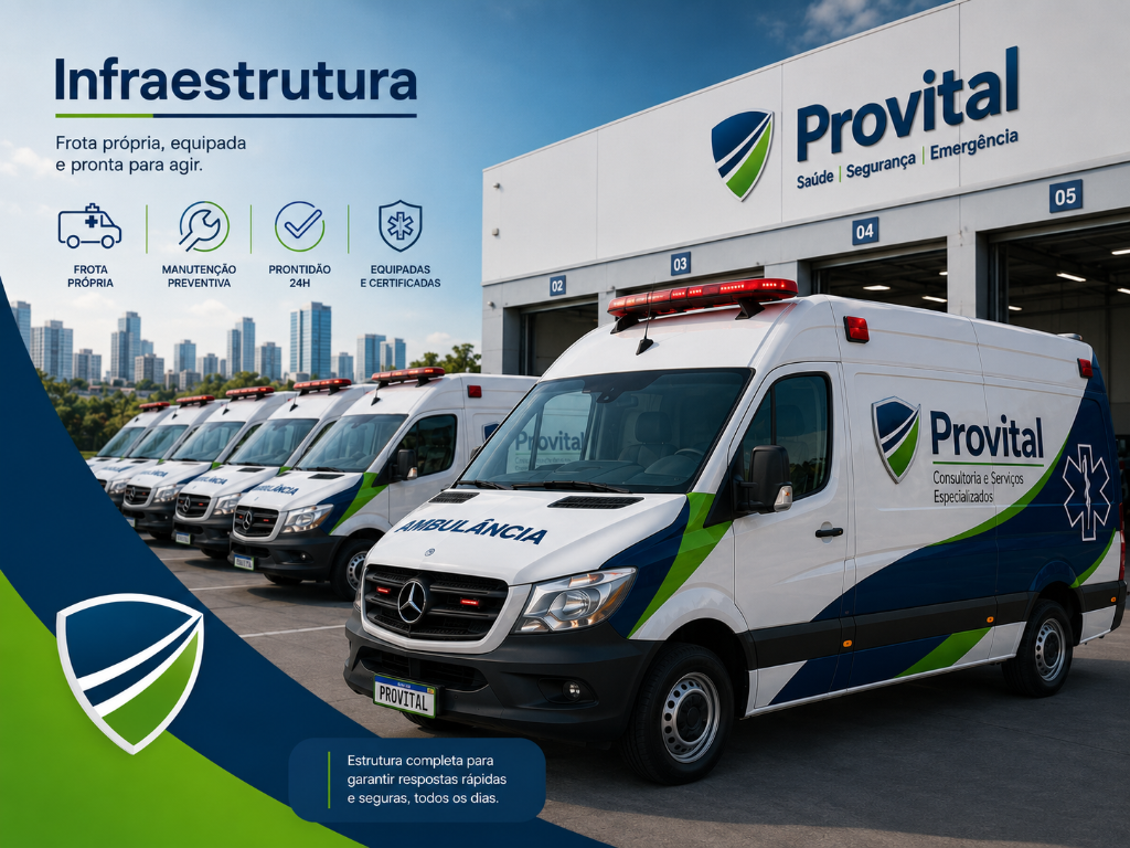 Frota de ambulâncias da Provital pronta para mobilização