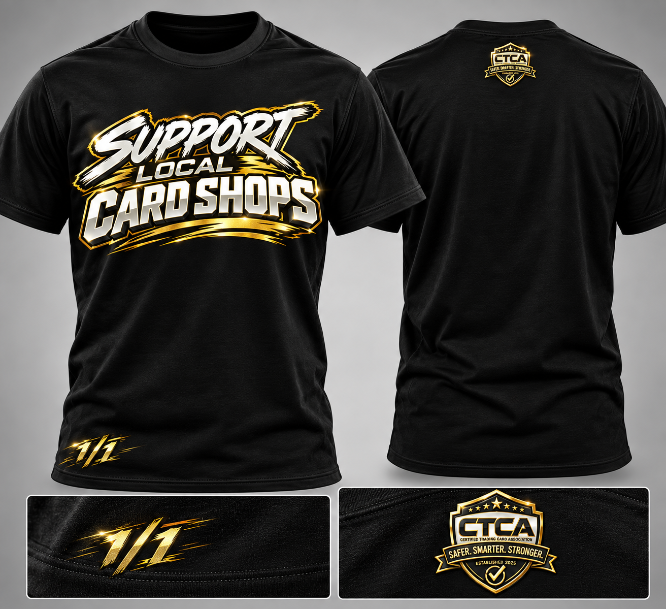 SUPPORT LOCAL CARD SHOPS — Gold 1/1 Chase Tee