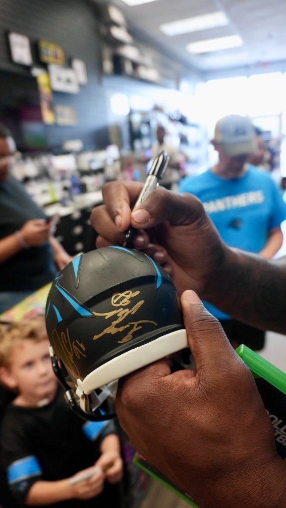 Signed Panthers Mini Helmet