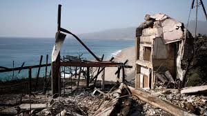 Malibu hillside home destroyed by Palisades fire with ocean view