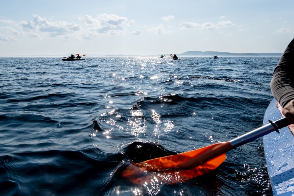 Kayaking the open water
