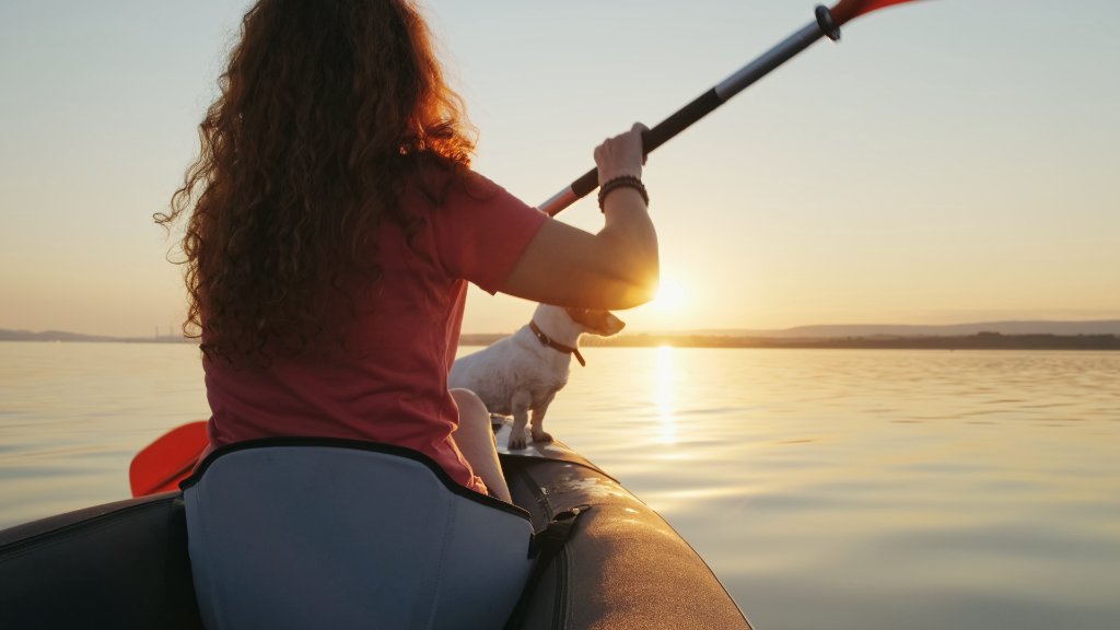 Paddling into the sunset with your best friend