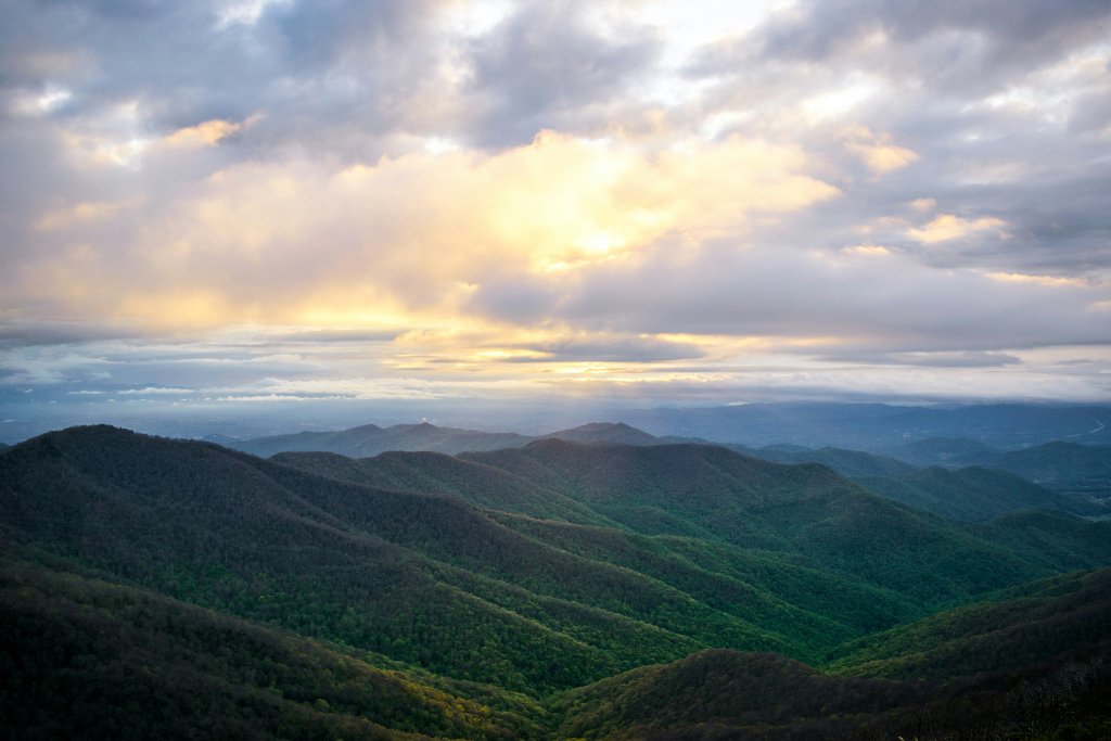 Sunset over the Blue Ridge Mountains