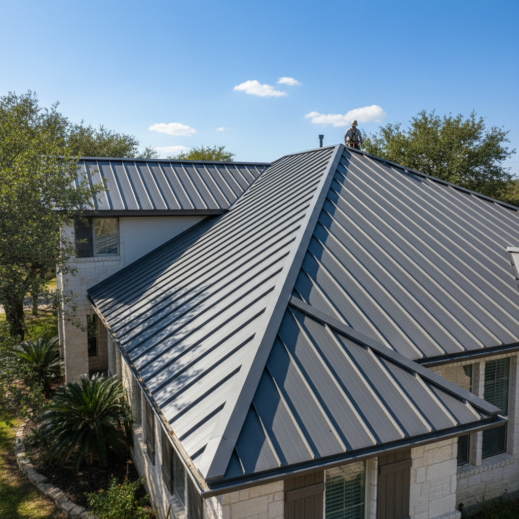 Double Lock Mechanical Seam Roofing in Central Texas