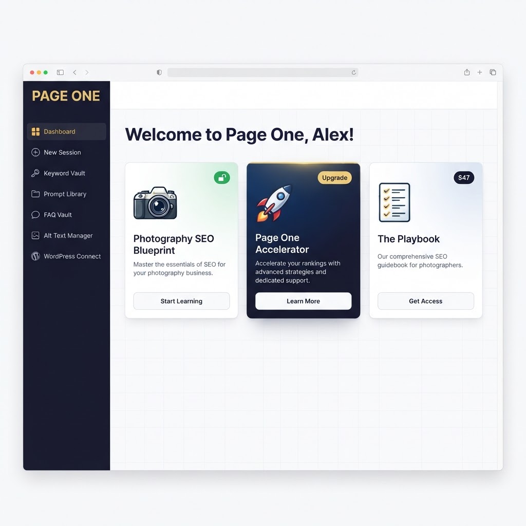 Page One Accelerator Dashboard