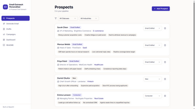 Email Outreach Personalizer template preview
