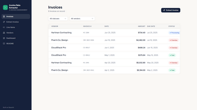 Invoice Data Extractor template preview