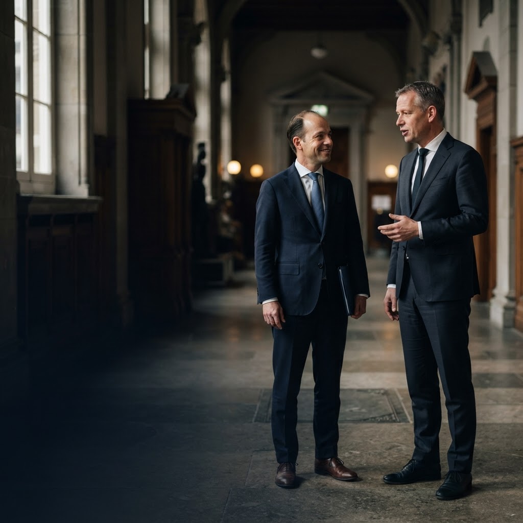 Juridisch professional in een gerechtsgebouw