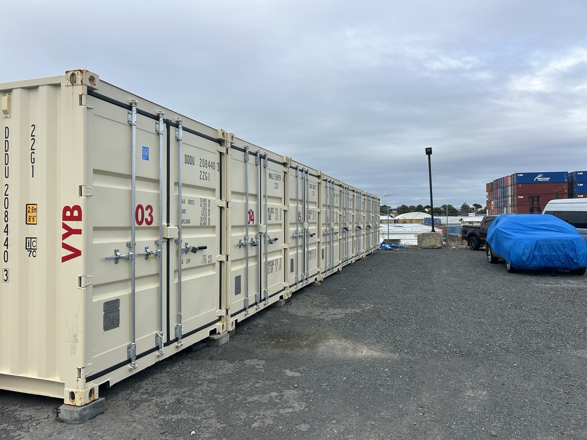 Storage containers at the yard