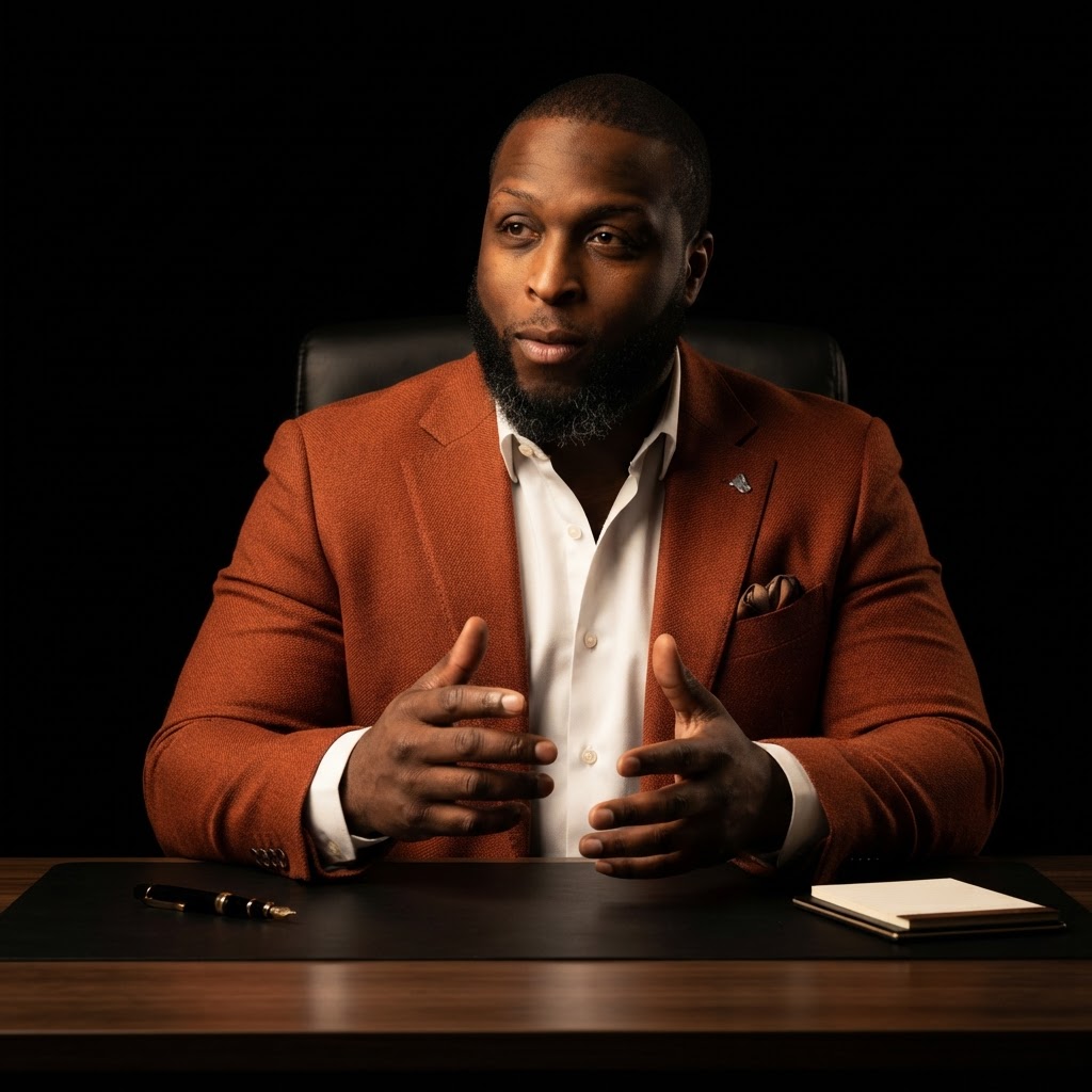 Dr. Bennie Duncan in a burnt-orange blazer, seated in consultation