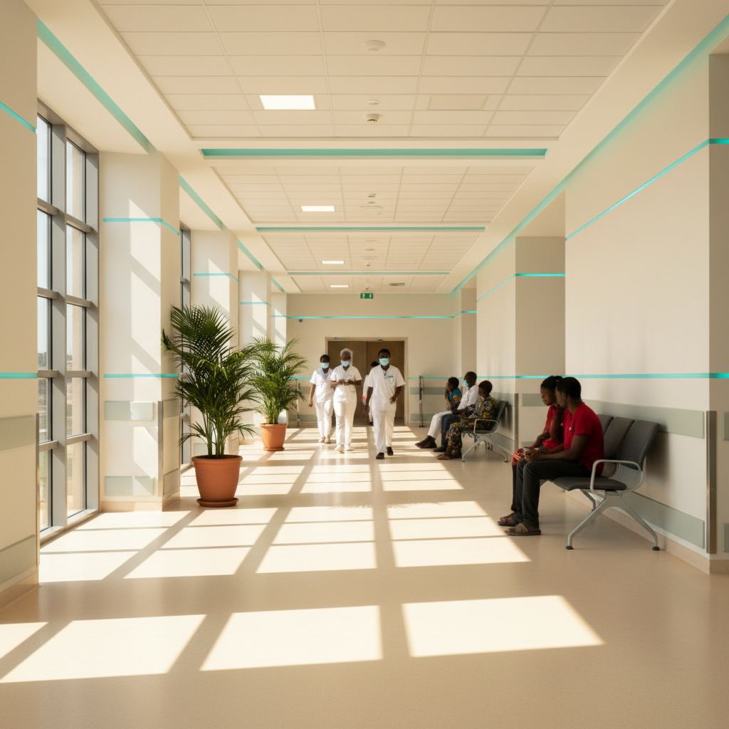 West African hospital corridor