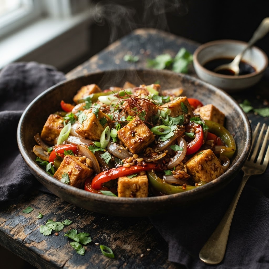 Crispy Spicy Tofu Stir-Fry