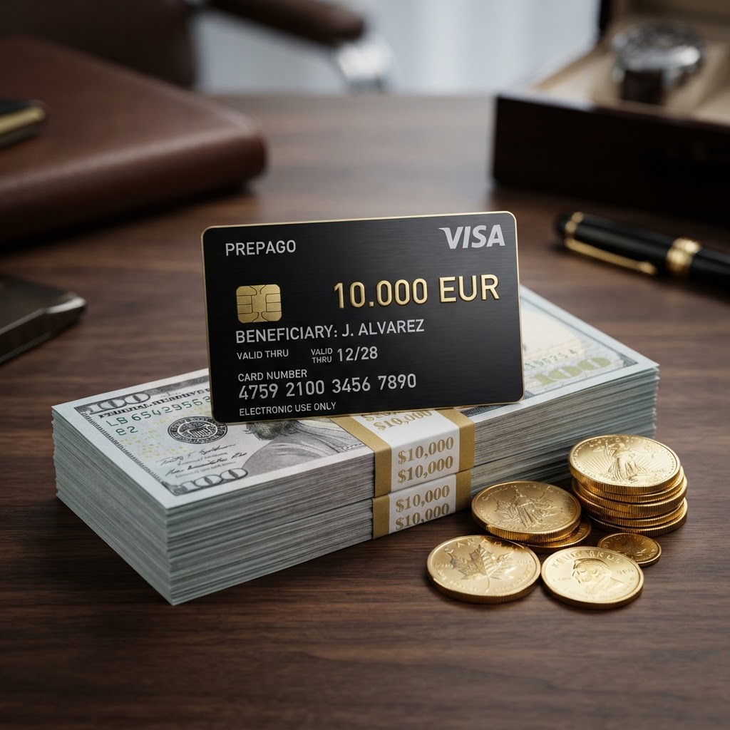 Tarjeta Visa Prepago de 10.000 EUR