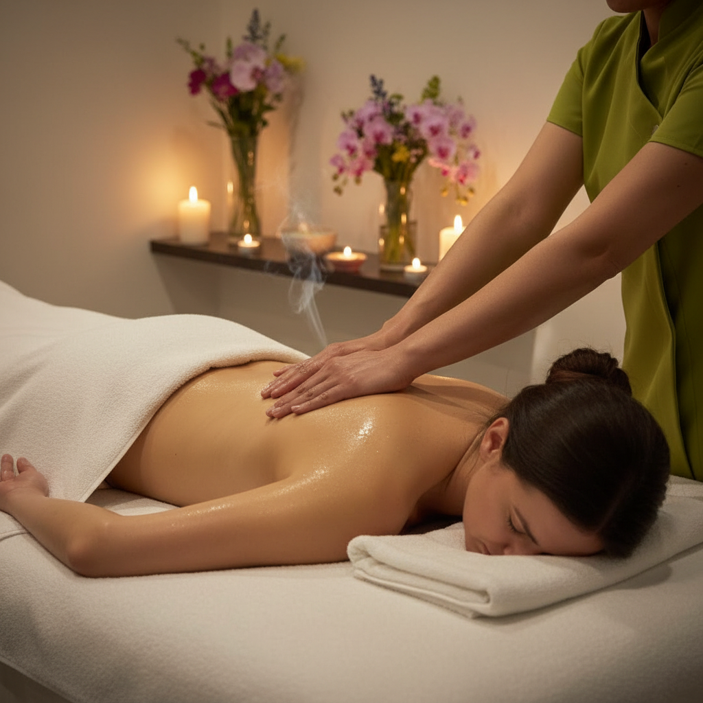 Relaxation Massage demonstration at Aromathai Therapy Horsforth Leeds