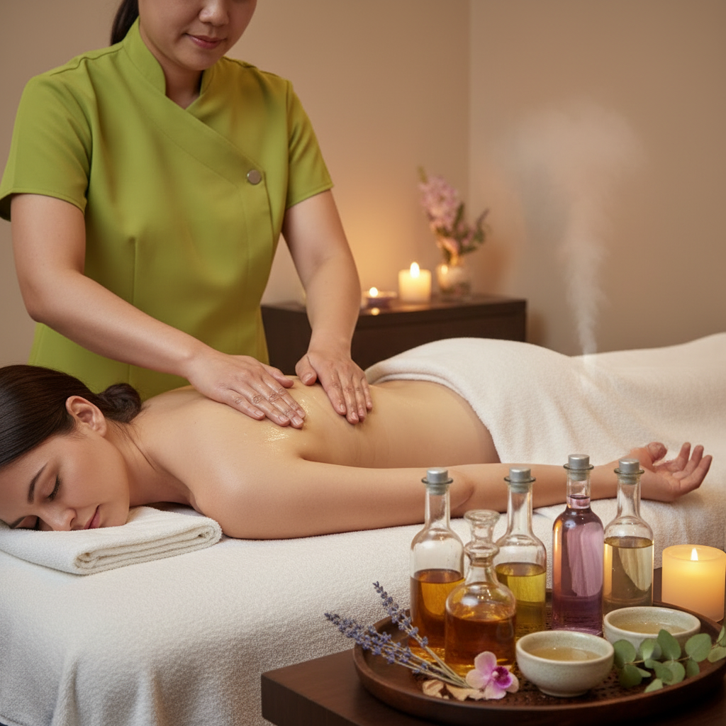 Aromatherapy Massage demonstration at Aromathai Therapy Horsforth Leeds