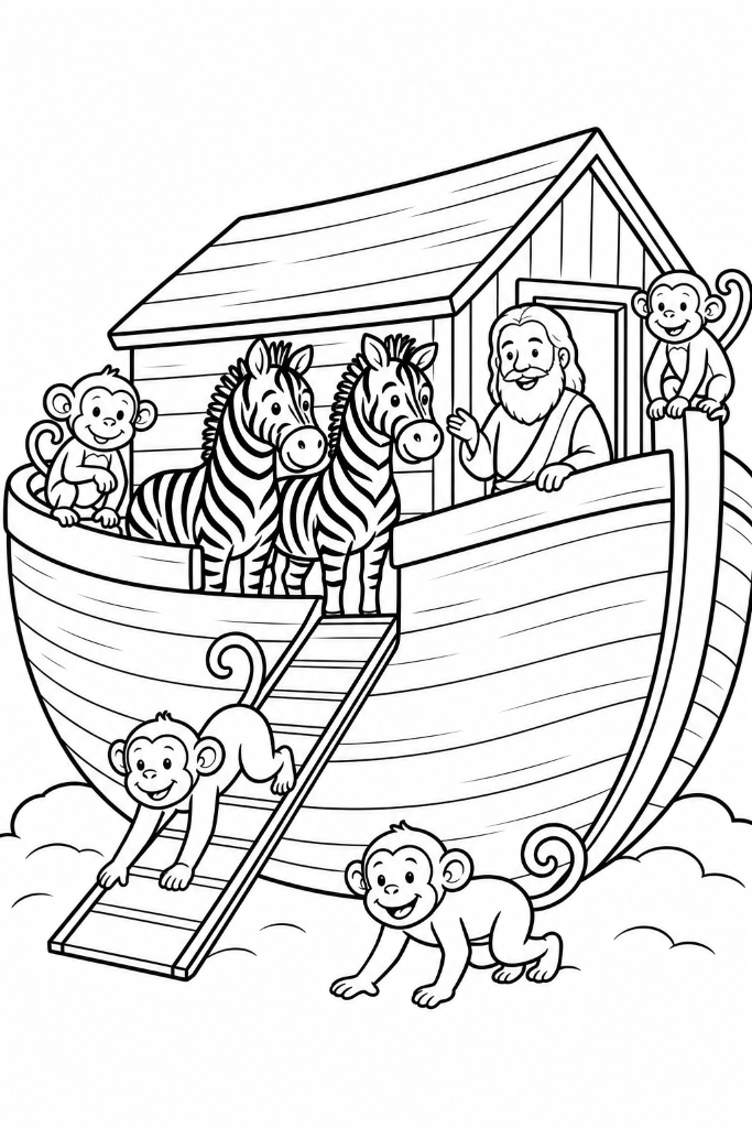 Noah's Ark - Zebras and Monkeys