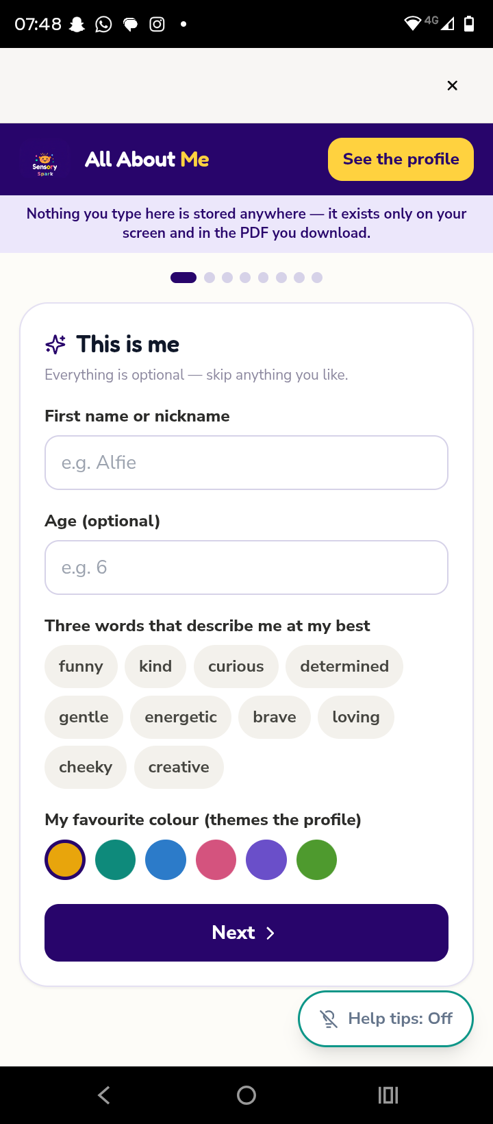 All About Me screenshot