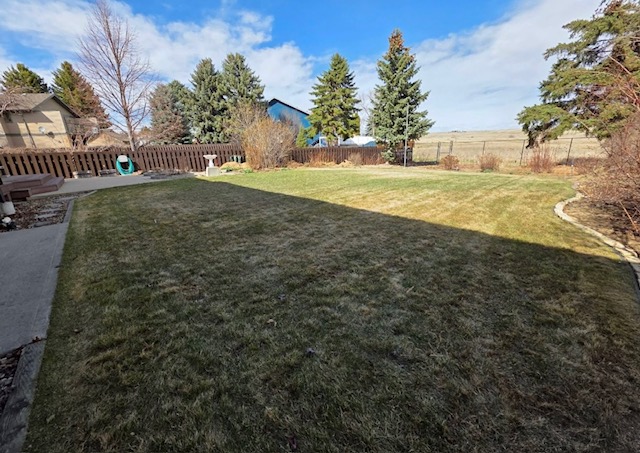 Large residential backyard lawn in Medicine Hat