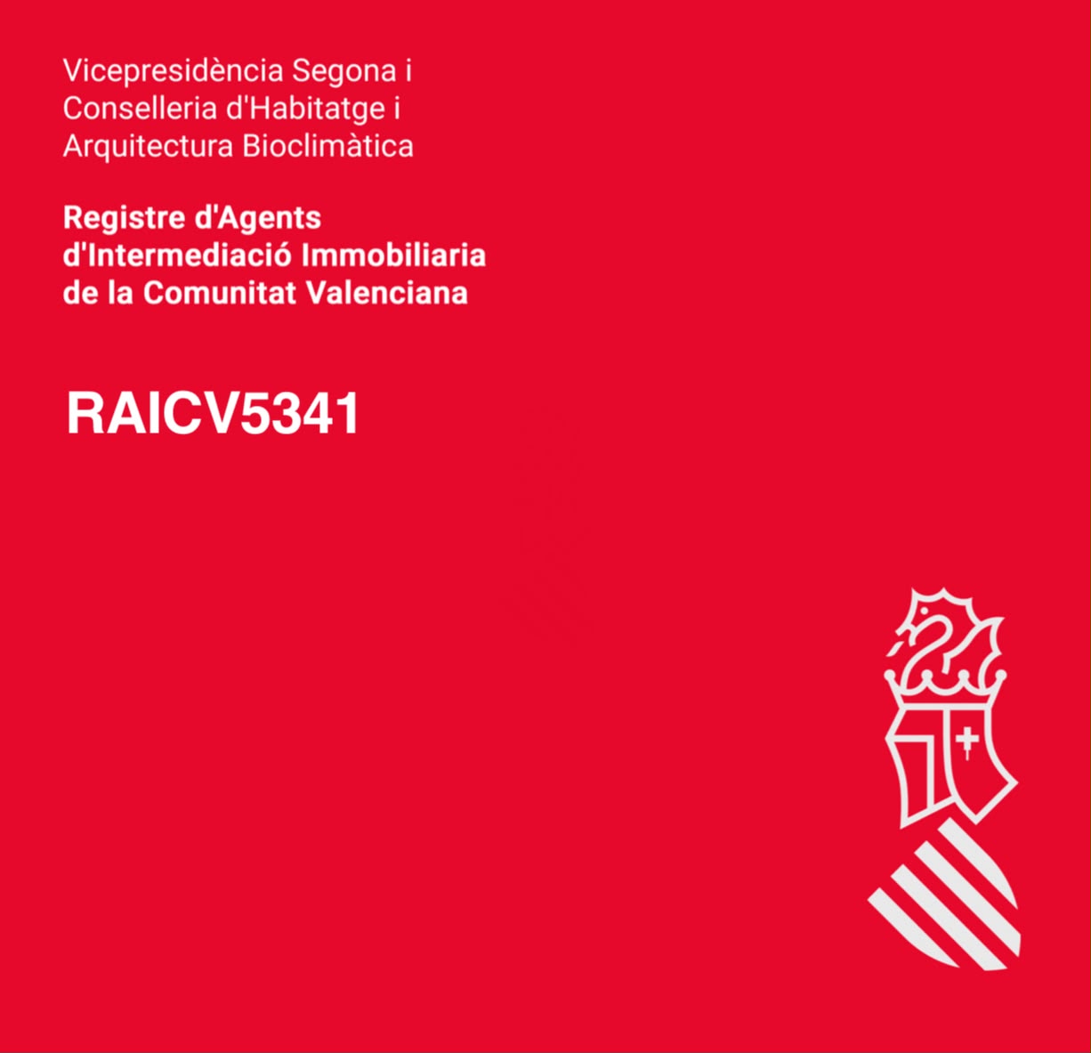 Registre d'Agents d'Intermediació Immobiliaria de la Comunitat Valenciana — RAICV5341