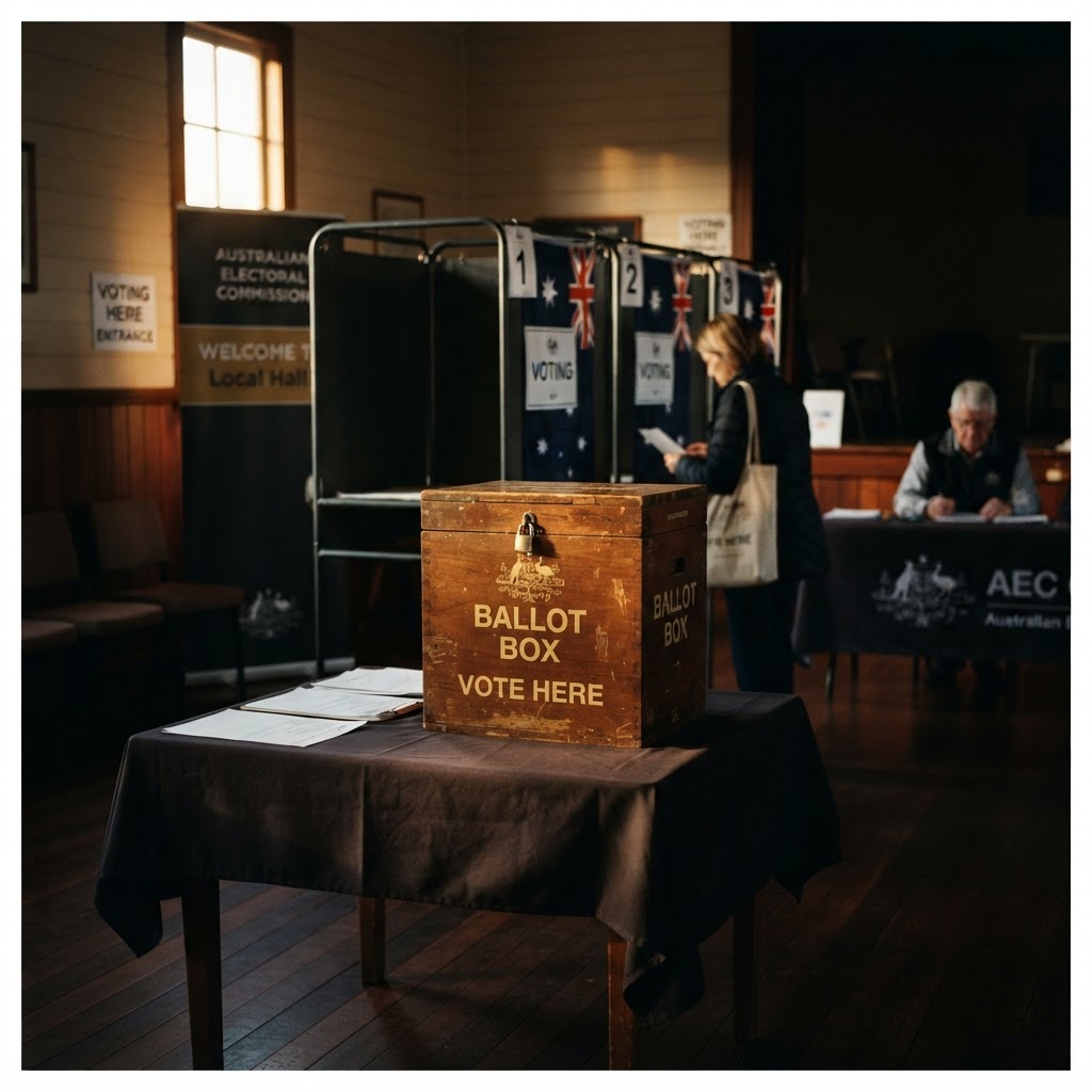 A quiet Australian polling station