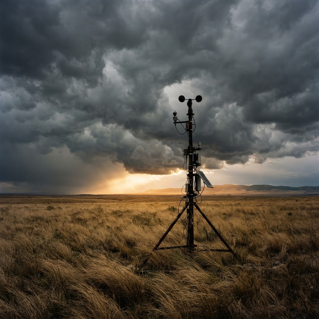 Golden light breaking through a turbulent charcoal sky