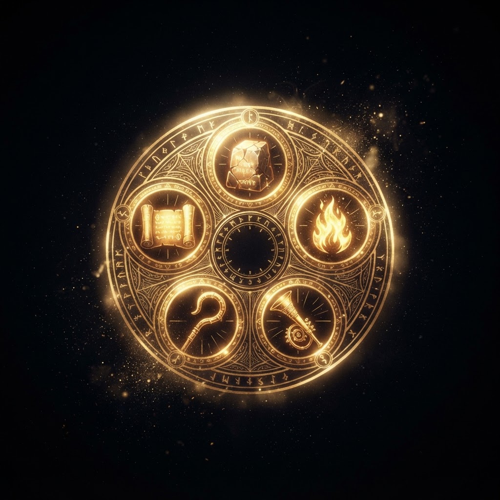 The five-fold APEST emblem — Apostle, Prophet, Evangelist, Shepherd, Teacher