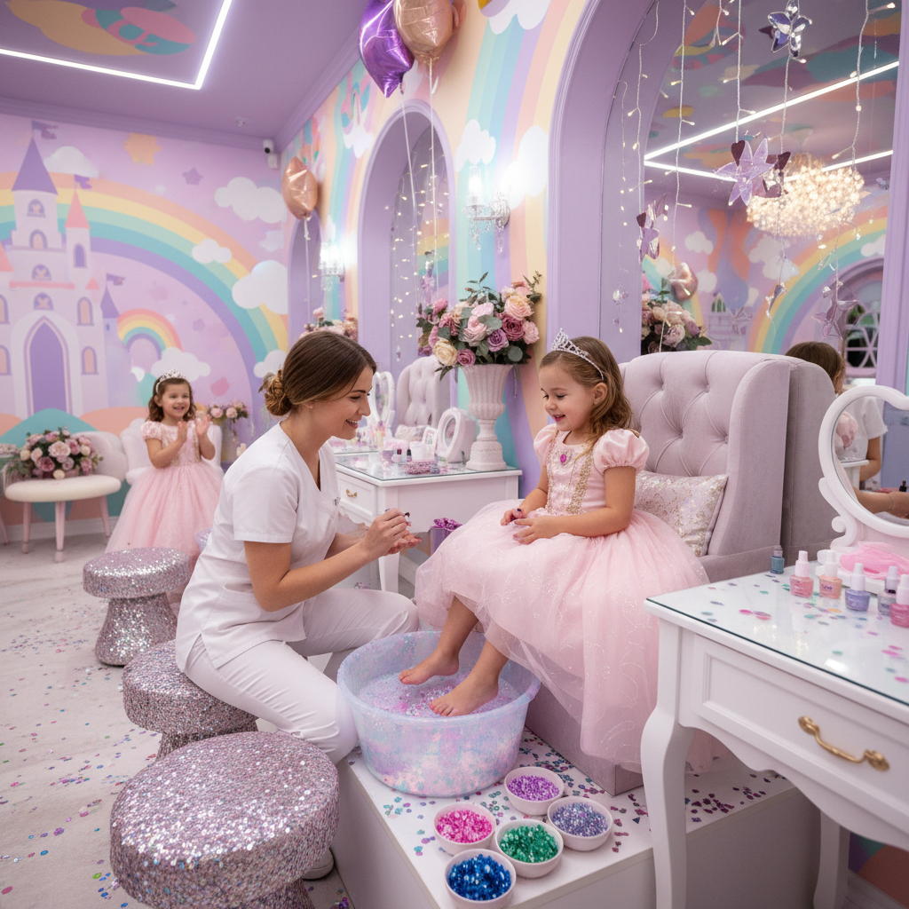 Kids nail services and Little Princess Spa Pedicure at Noire The Nail Bar in St. Petersburg FL