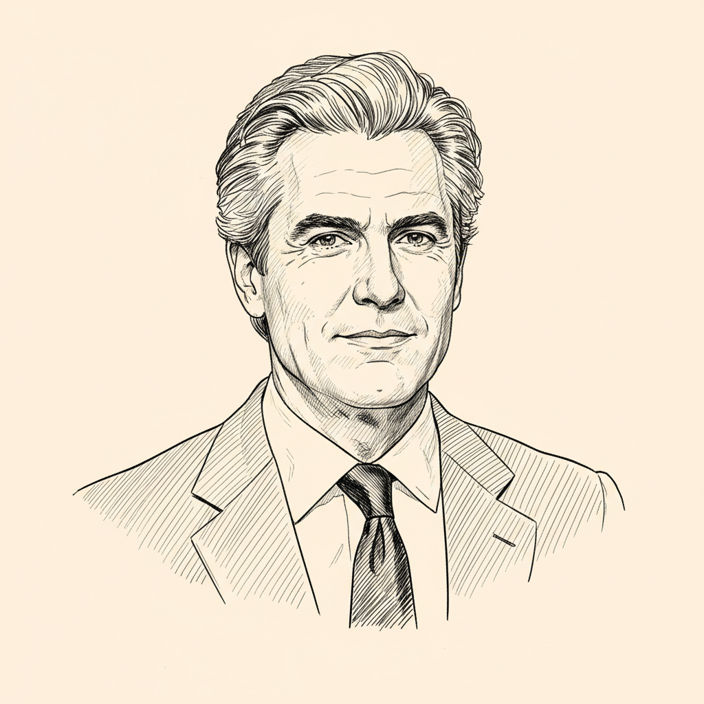 Ink sketch portrait of Bill Ackman