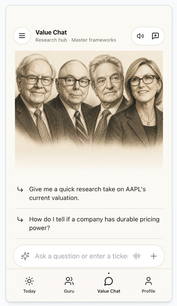 Valuefocus research conversation interface