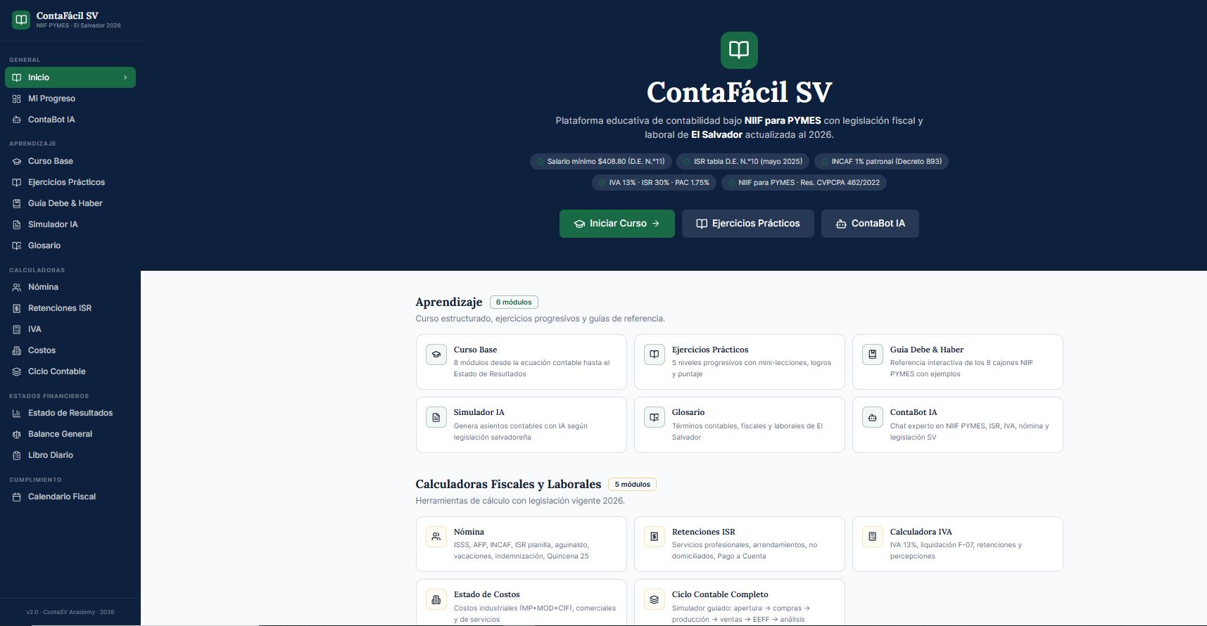 ContaFacilSV template preview