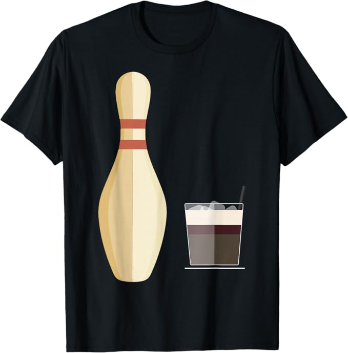 The Big Lebowski Bowling Pin Glass of Whiskey Graphic Tee