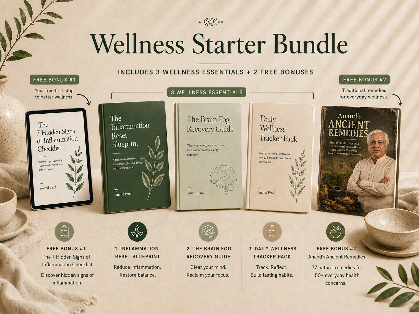 Wellness Starter Bundle: 3 wellness essentials plus 2 free bonuses
