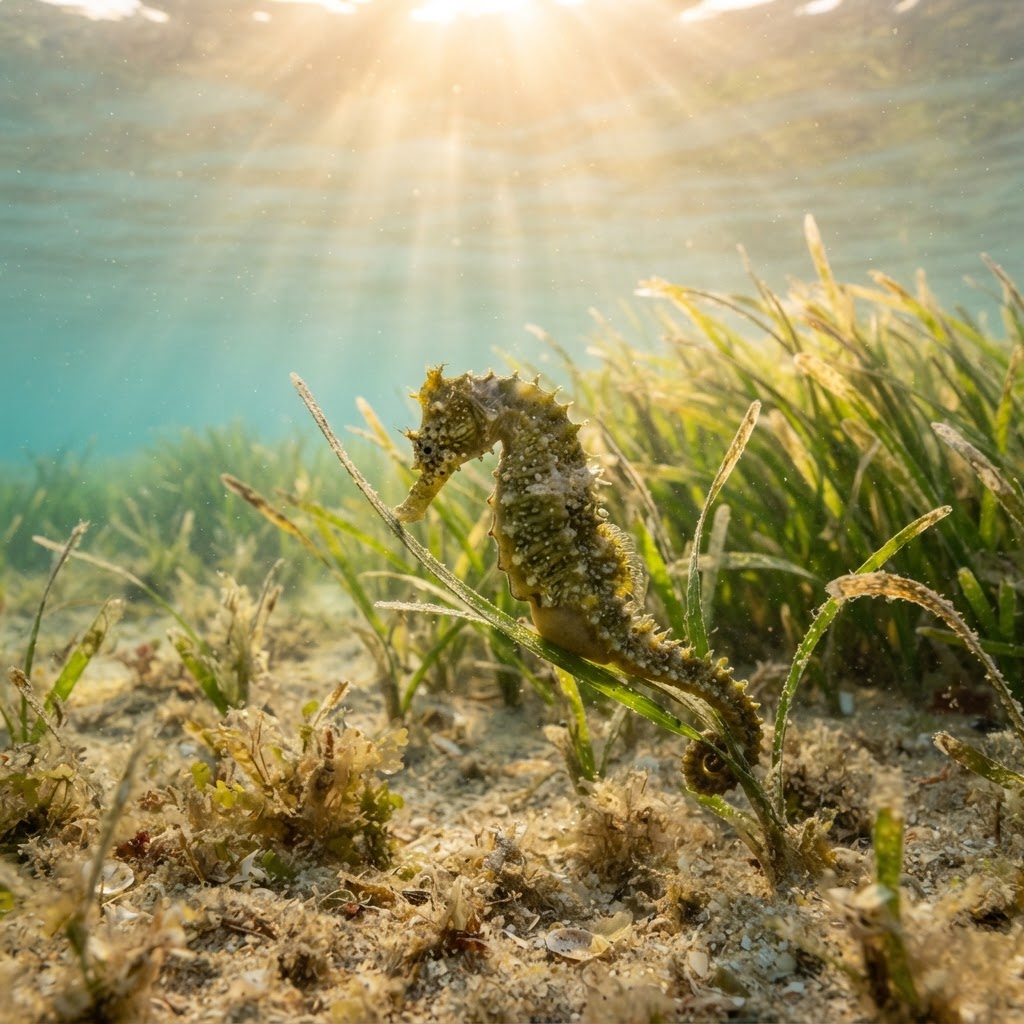 Wild seahorses in Ria Formosa