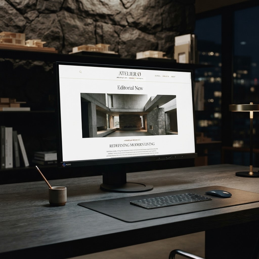 Bespoke website on a premium desktop display