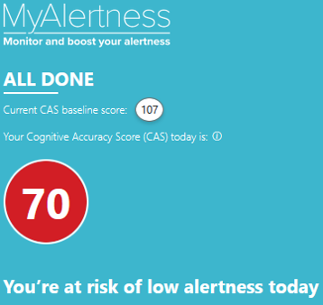 Daily alertness and cognition test