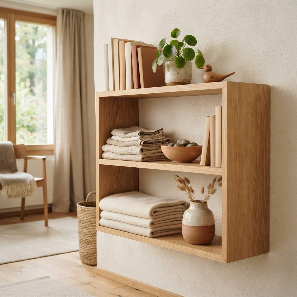 Ruhige Praxisatmosphäre mit Holz und Leinen