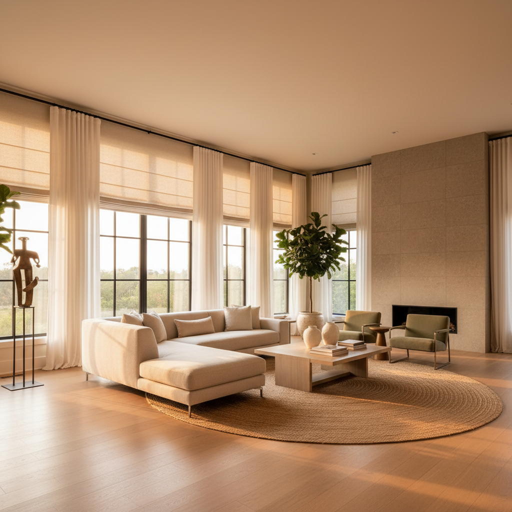 Custom window treatments in a luxury Carmel Indiana home