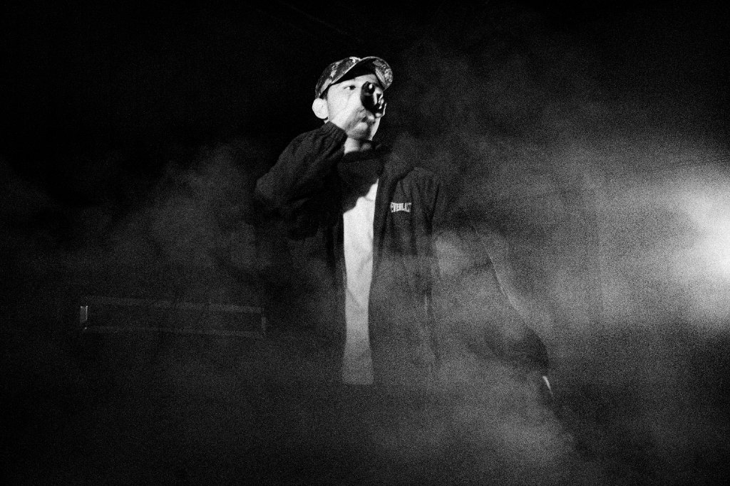 Rap-koncert i sort/hvid