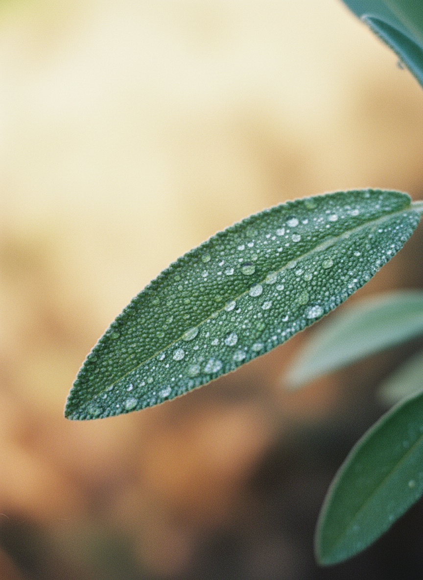 Feuille verte avec rosée, symbole de résilience personnelle