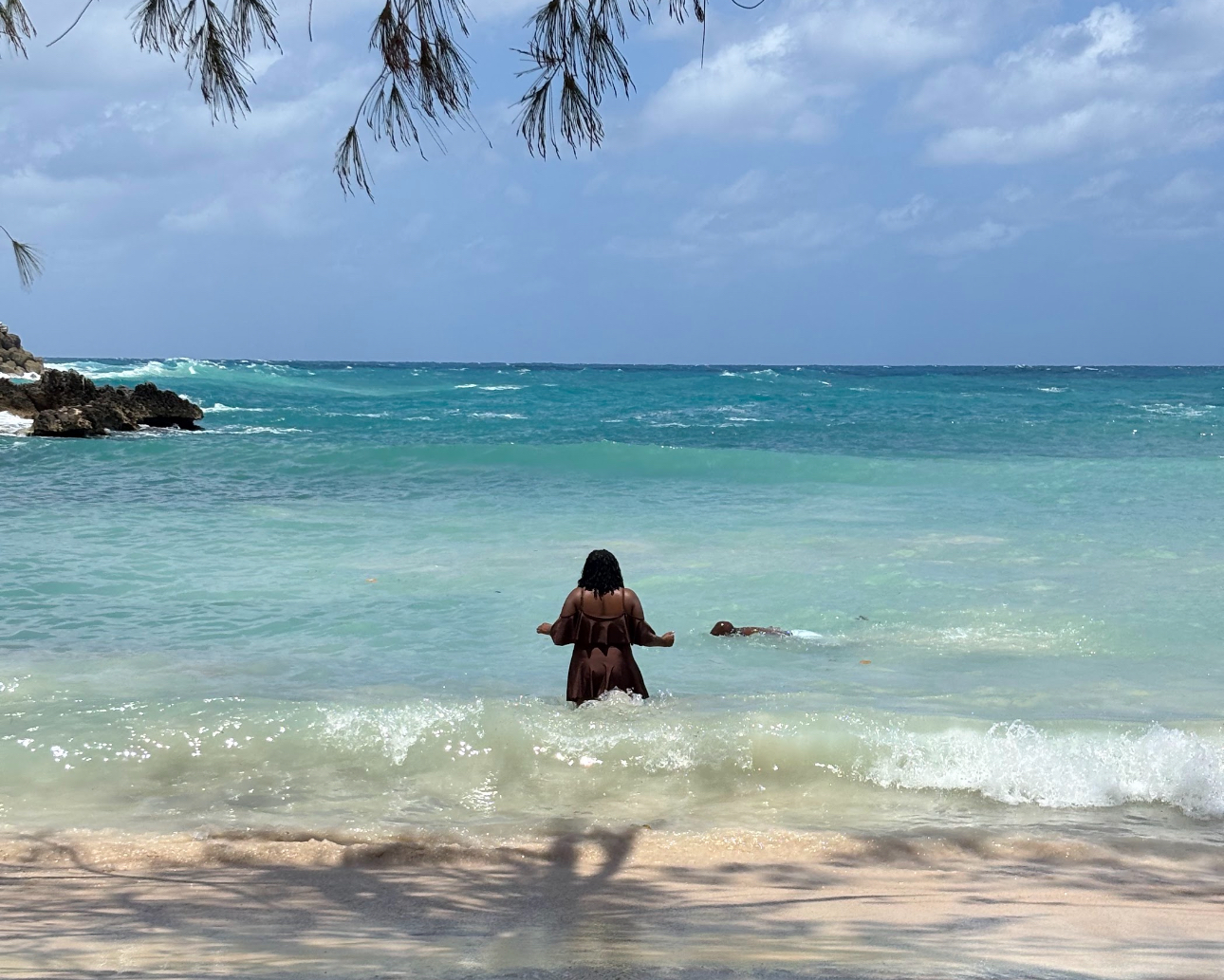 Shadae Harris in Jamaica at night