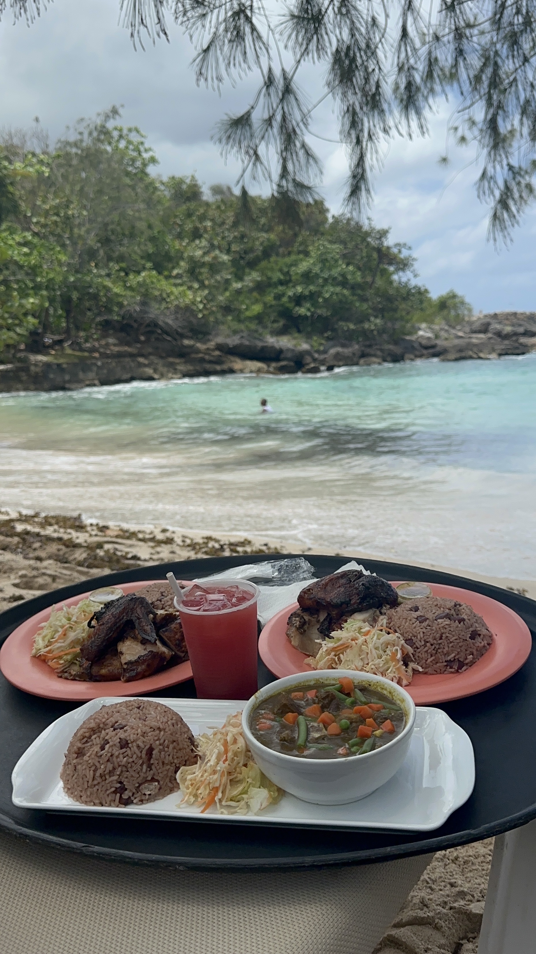 Jamaican food by the beach