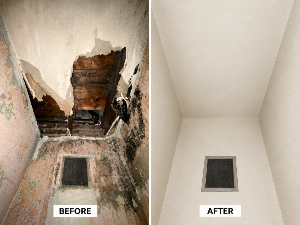 Before and after housing disrepair