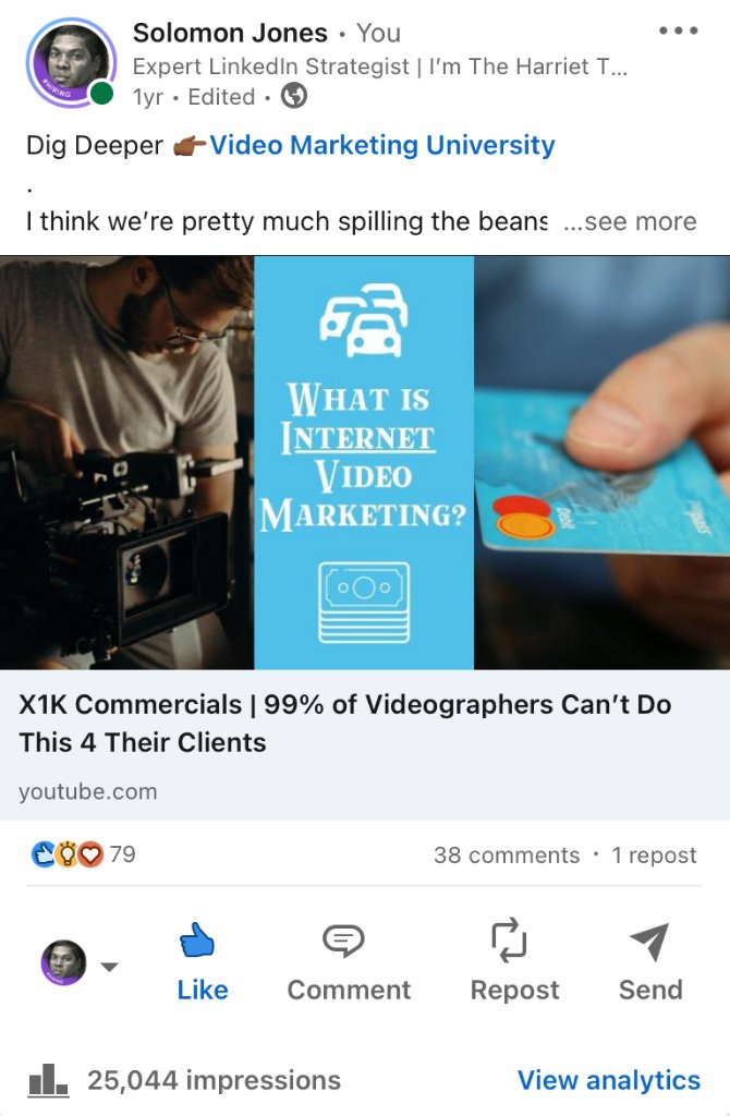 LinkedIn post with 25,044 impressions