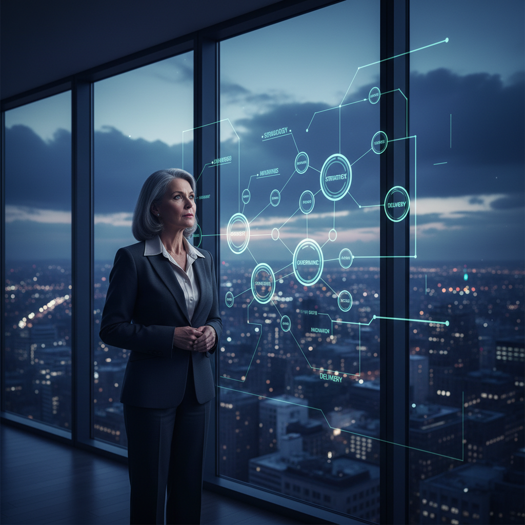 Leaders reviewing organizational intelligence findings