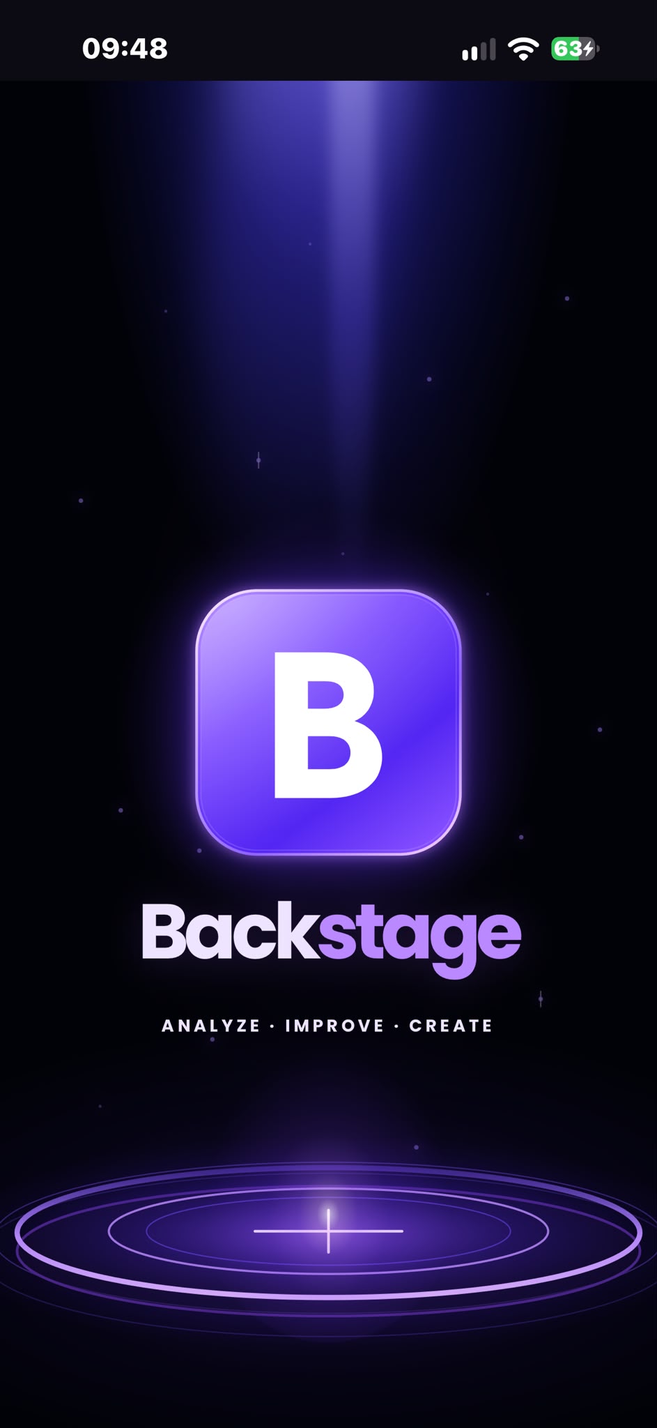 Welcome to Backstage — Backstage app screenshot
